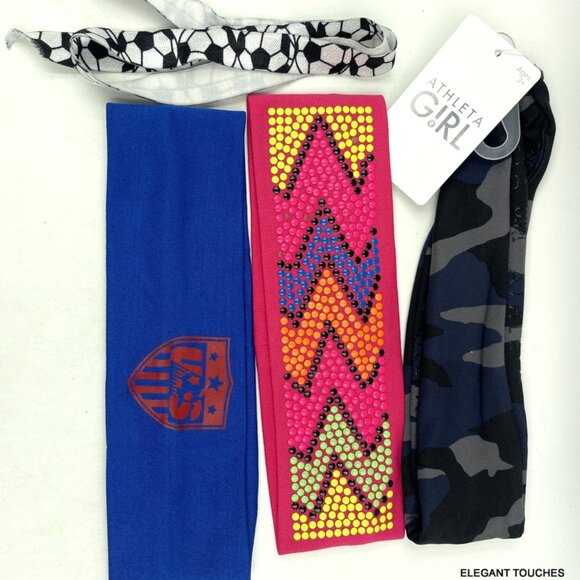 Athleta Girl One Size Black Camouflage Take On The Universe Headband LOT Soccer - Picture 6 of 6